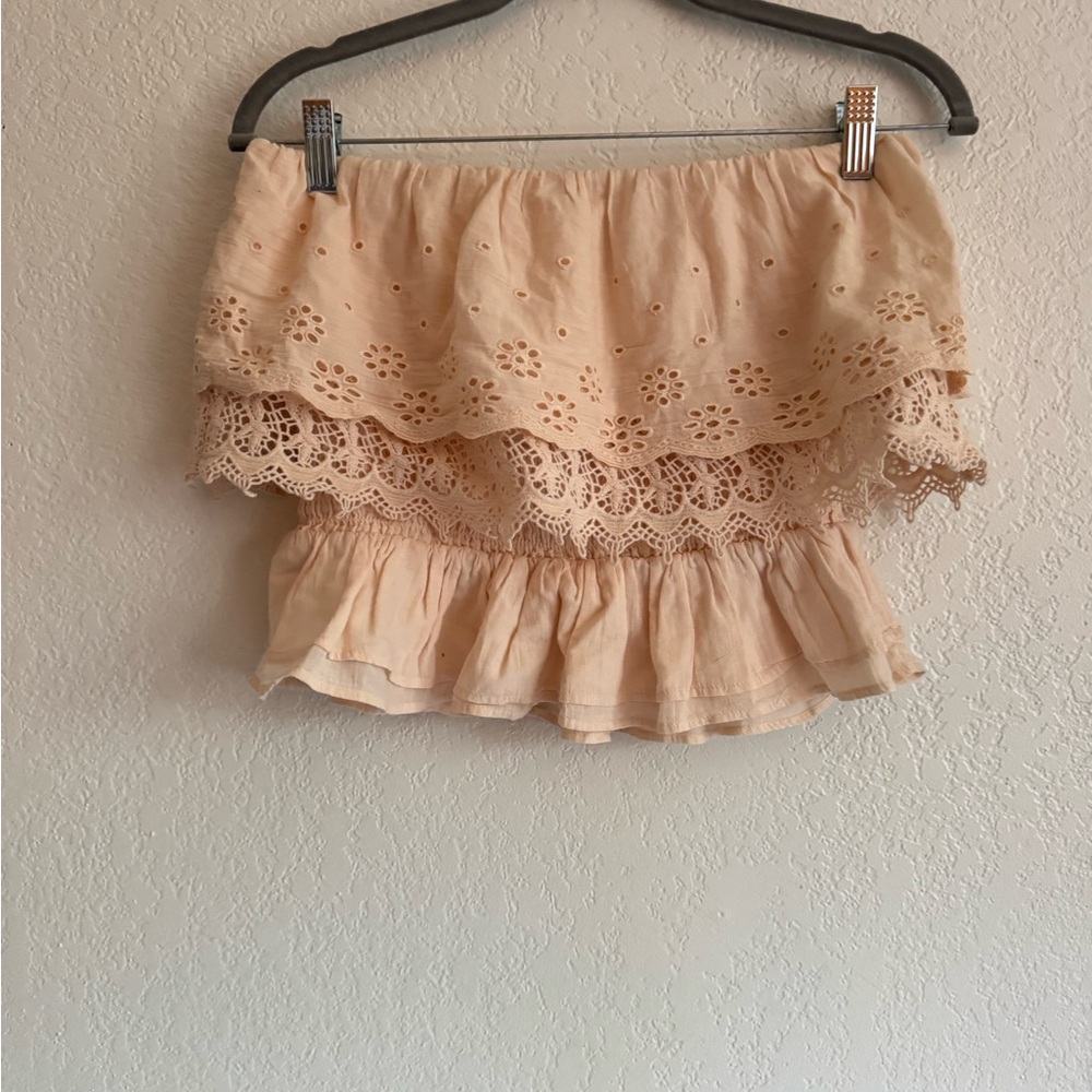 Peach Off-Shoulder Ruffle Top